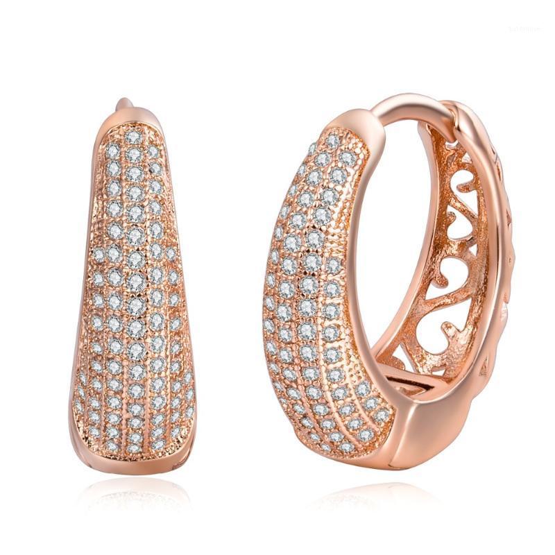 

Angel Girl tiny zircon three-color hoop earrings, simple and unique fashion women's holiday gift earrings E17063331