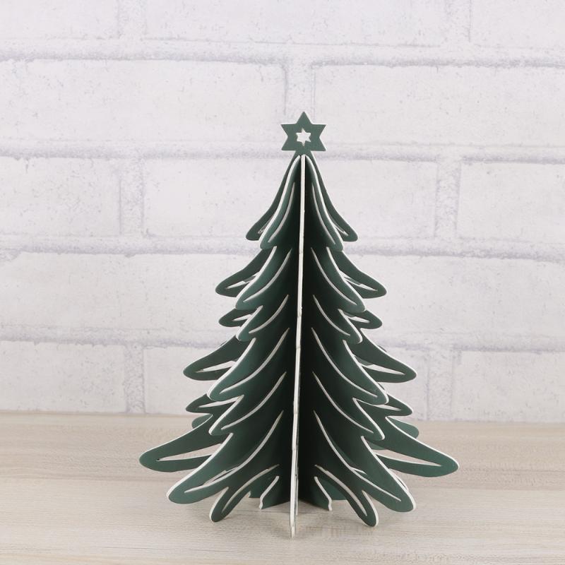

1PC 3D Paper Craft 3D Christmas Tree Stereoscopic Paperboard Paper Christmas Tree Table Centerpiece Ornament for Party