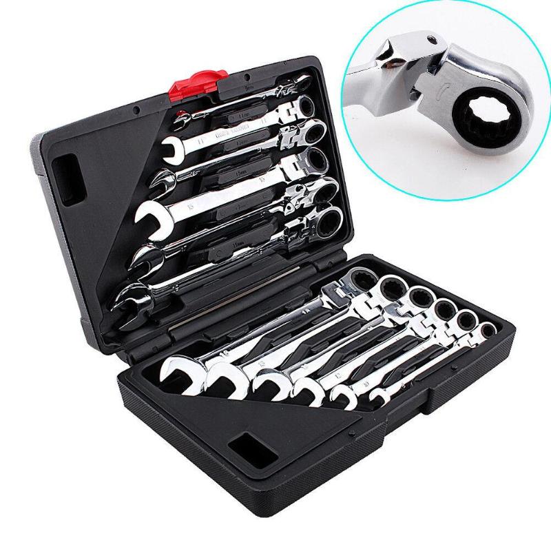 

8-19mm keys set Wrench Metric Flexible/Fixed Ratchet Spanners Set of Tools Wrenches Universal Wrench Tool Car Repair Tools
