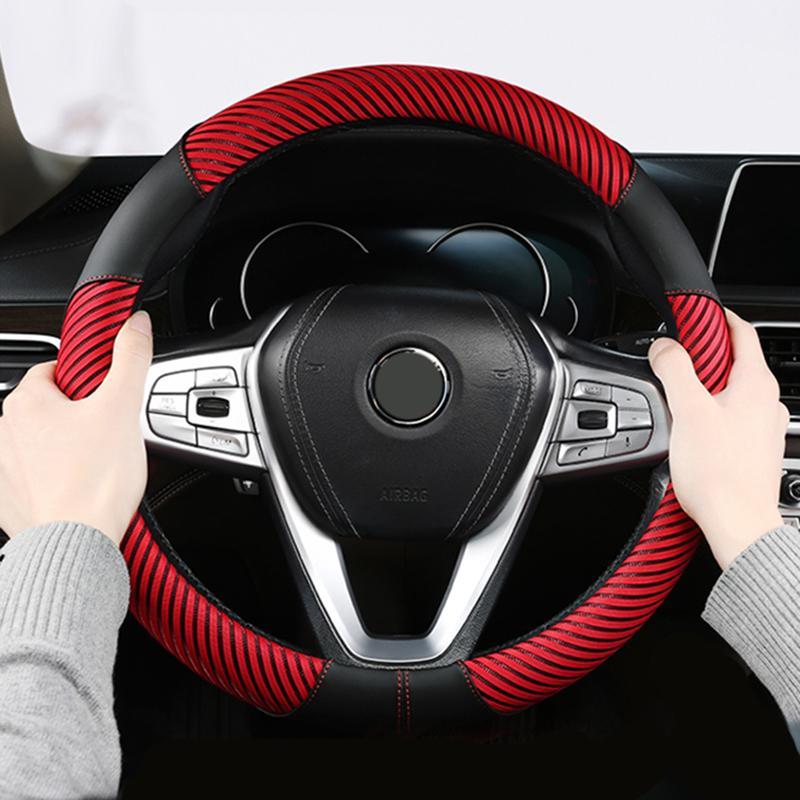 

New Summer Ice Silk Car Steering Wheel Cover 38CM/15" Anti-Slip Wear-resistant Car Steering Wheel Protector Leather Universal1