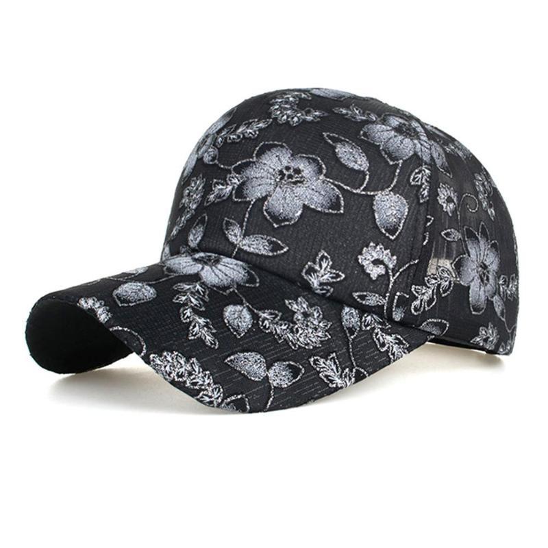 

Hot Women's Baseball Cap Painting Embroidery Flower Girls Snapback Hats Woman Female Cap Mesh Summer Sun Snapback Hat, White
