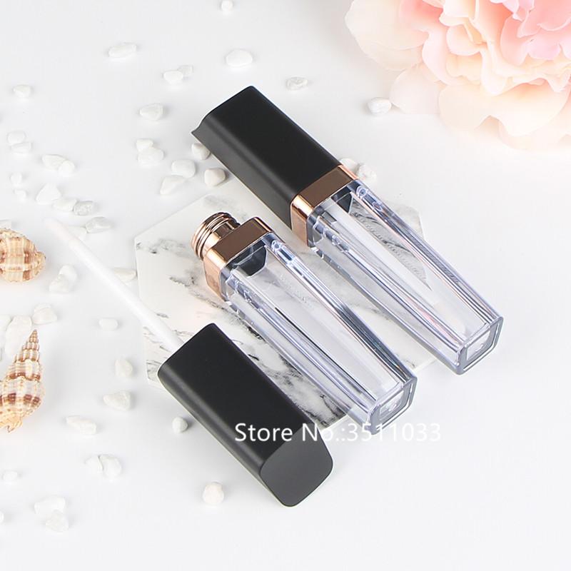 

20pcs 30pcs 50pcs 5ML High Quality Empty Clear Square Lip Gloss Tube Black Cap Cosmetic Refillable Liquid Lipstick Bottle Tube