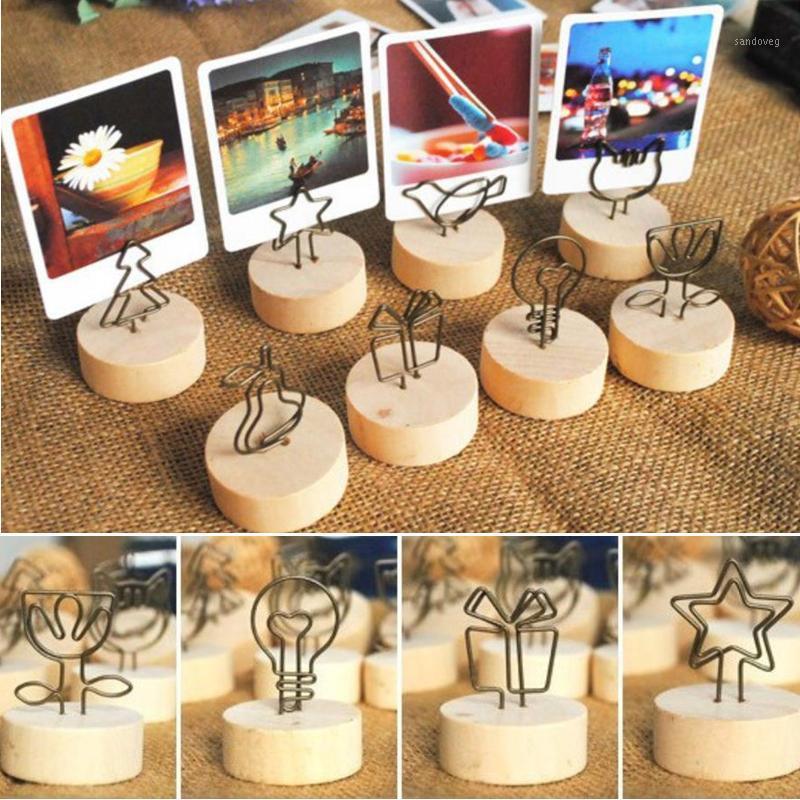 

1PC Creative Round Wooden Iron Photo Clip Memo Name Card Pendant Furnishing Articles Picture Frame DIY Family Photo Decoration1