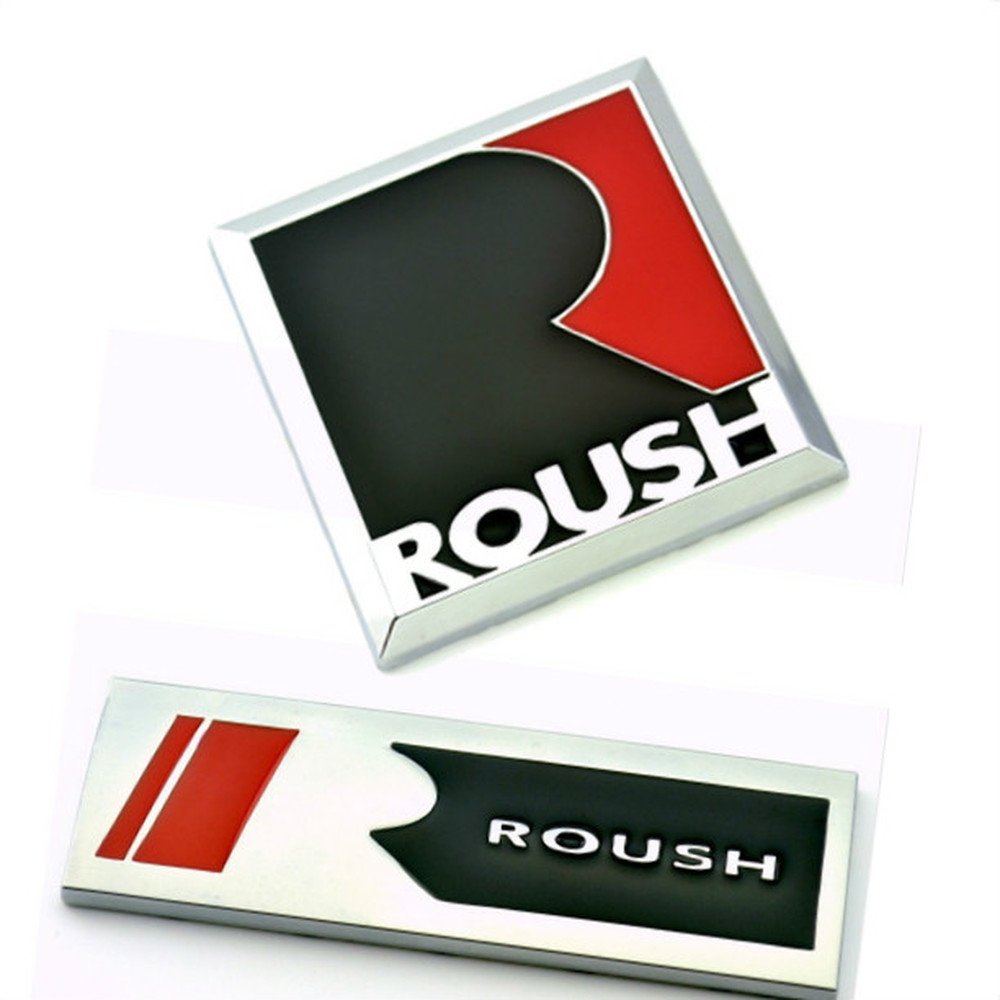 

Metal R ROUSH Emblem Badge Car sticker Auto Side fender Trunk Decals for Ford Roush Fiesta Mustang V8 GT EcoBost Car Styling, Square roush