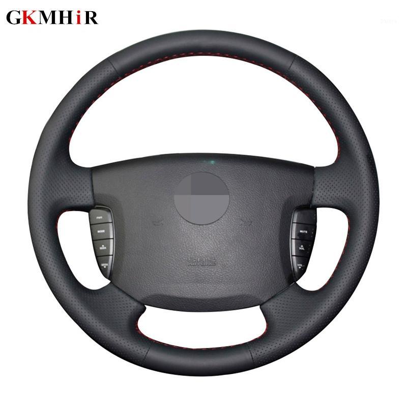 

DIY Black Soft Artificial Leather Hand-stitched Car Steering Wheel Cover for Ssangyong Actyon Kyron1