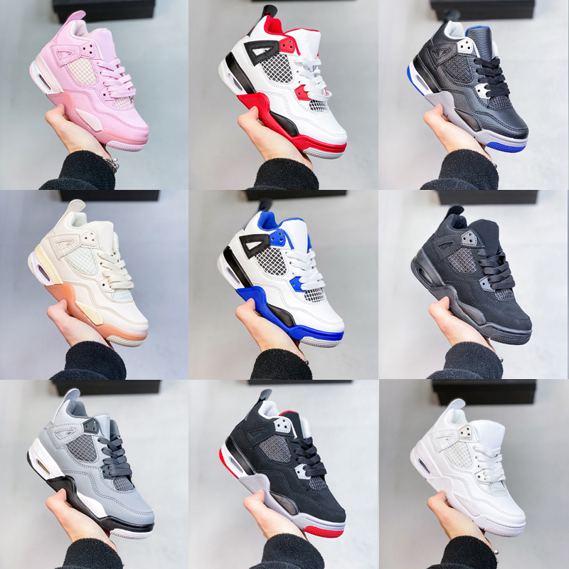 

2022 Sneakers 4 4s Kids Basketball Shoes Fire Red University Blue PS Sail Pink Pure Money Hot Lava Infants 3 3s Men Women Designer Trainers EUR 26-35, As photo 1