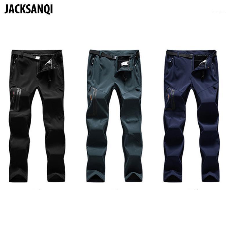 

JACKSANQI Winter Men's Hiking Fleece Pants Outdoor Sports Hiking Climbing Camping Windproof Warm Male Trousers RA4501, Men blue