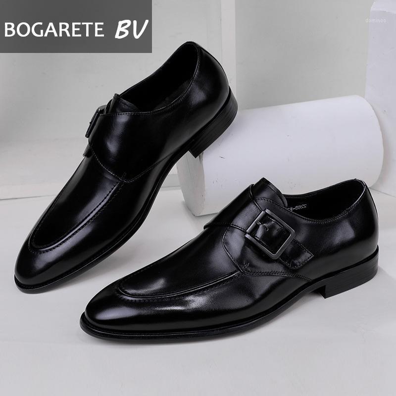 

undertakes in the fall and winter of 2020 business English manual leather dress shoes men men's shoes male1, Black