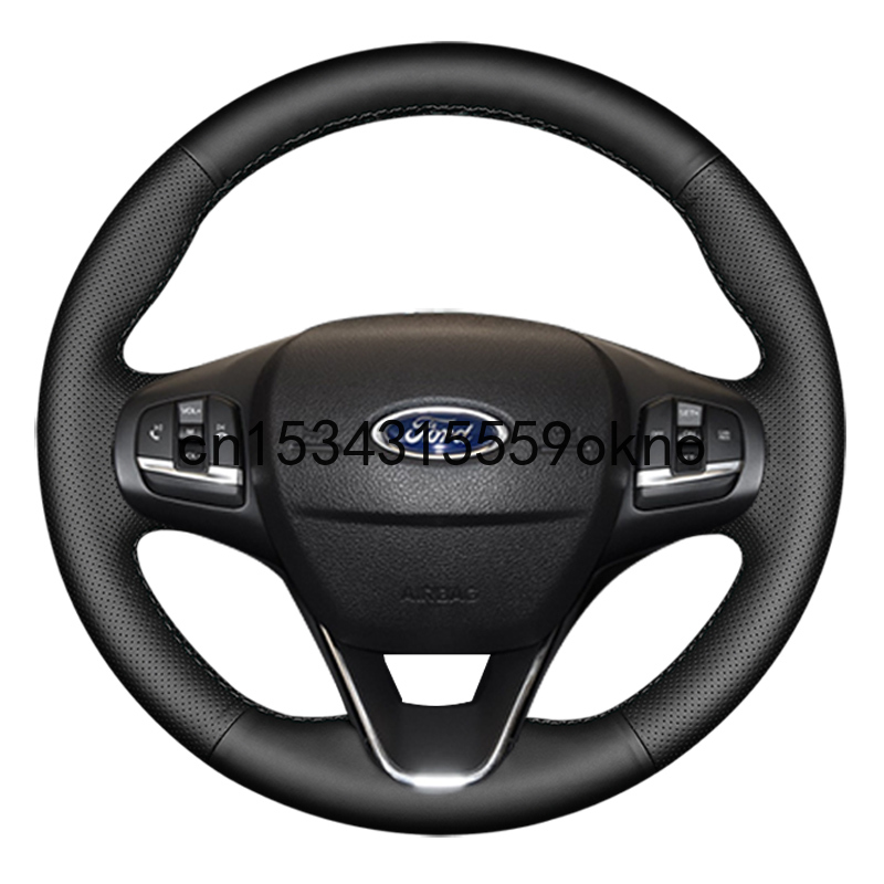 

DIY Sew Customized Steering Wheel Cover For Ford Escort Ecosport Focus Kuga 13-19Car Accessories
