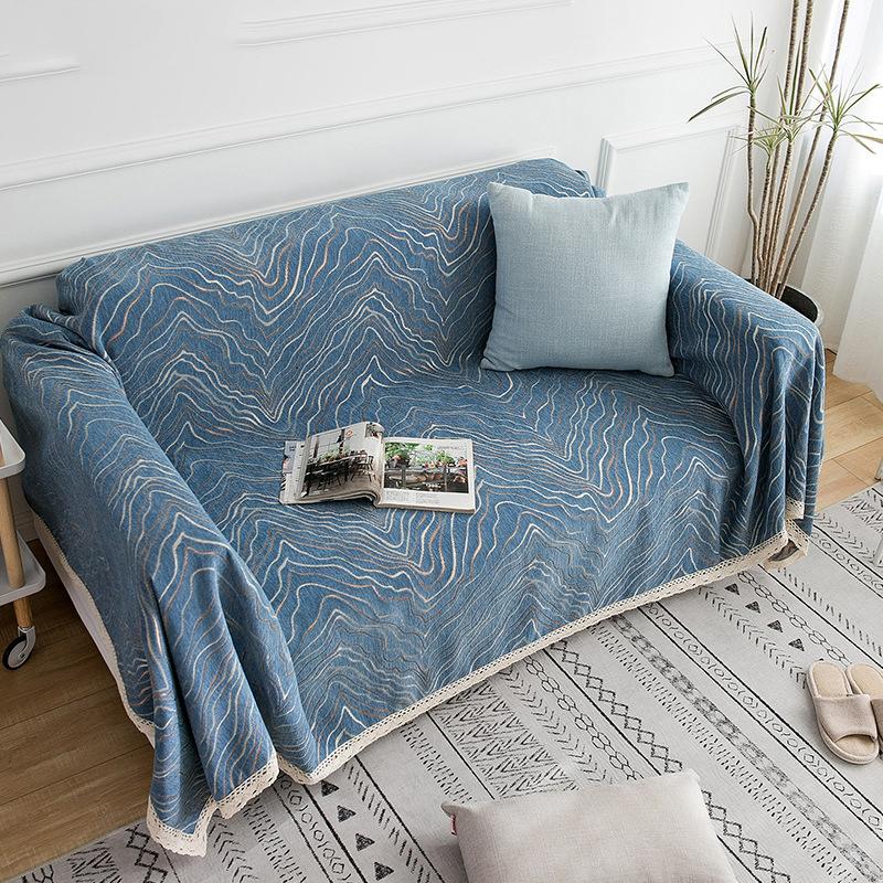 

FSISLOVER ins Nordic Soft Throw Travel Manta Blanket For Bed Sofa Blanket Slipcover Cobertor for Plane Cotton Woven Wire