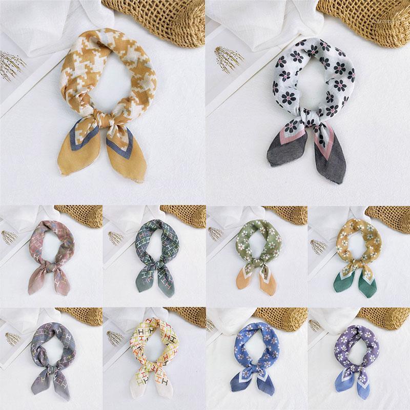 

Fashion Women Square Scarf All-match Wraps Elegant Floral Dot Spring Summer Head Neck Hair Tie Band Neckerchief1
