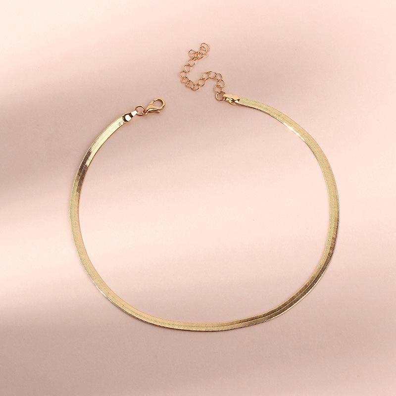 

Charm New Geometric Snake Chain Necklace Trendy Stainless Steel Jewelry Gold Metal Necklace Clavicle chain for Women Gift 2020