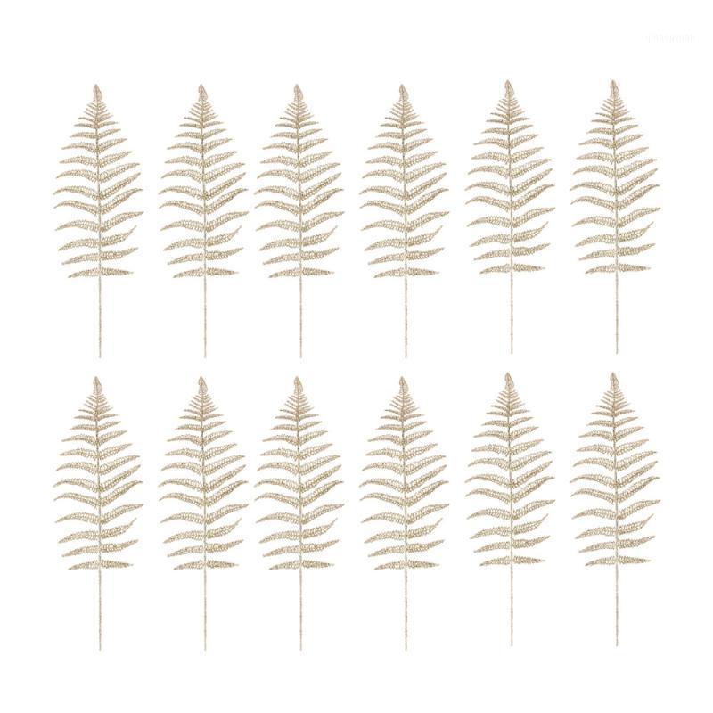 

12pcs Plastic Persian Leaves Simulation Chic Natural Photo Prop Party Supplies for Cafe Home Shop1, Silver