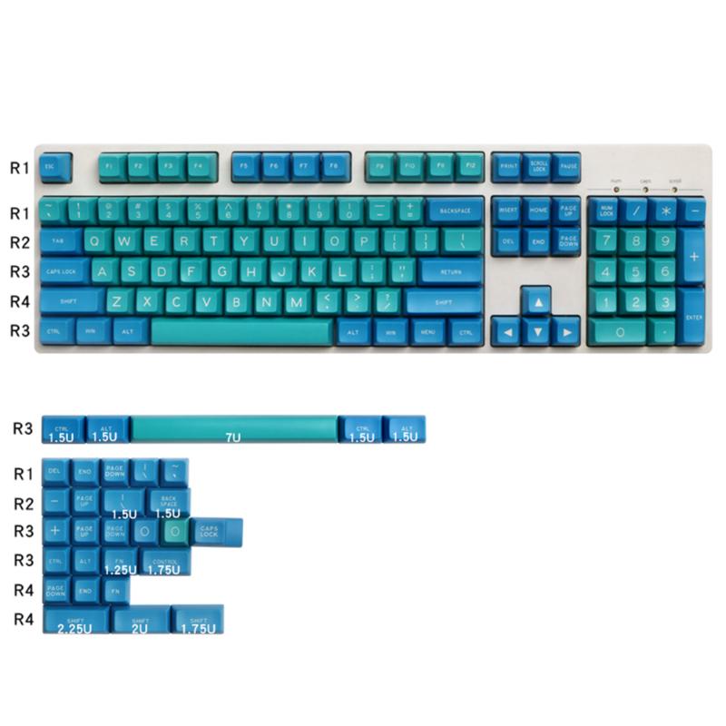 

Double Shoot Sea Blue Green Color 134 Keys ABS SA Keycaps For Cherry Mx Switch Mechanical Gaming Keyboard No Backlight