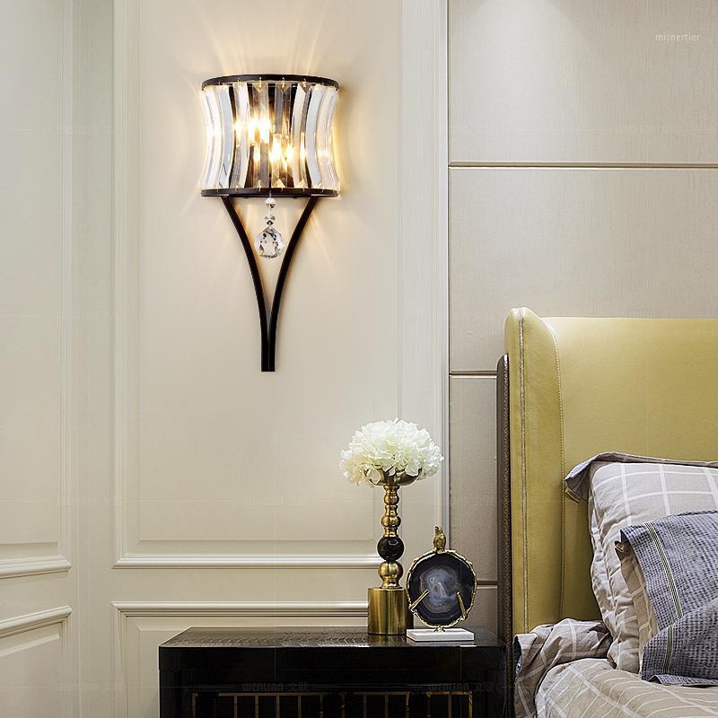 

Modern decoration bedroom bedside wall lamps simple aisle corridor staircase sconce living room background wall crystal lamp1