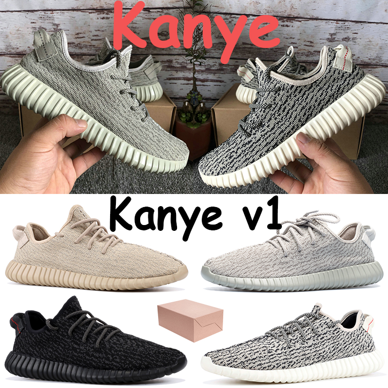 

With box v1 kanye running shoes men women private black turtle dove moonrock oxford tan chaussures mens fashion sneakers sports trainers, 02. oxford tan