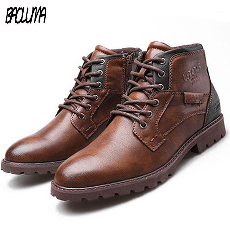 

VIP Classic Brand Men Boots Italy Handmade Men Ankle Boots Outdoor Waterproof Male Work Shoes Autumn Lace-UP Man Moccasins1, Black