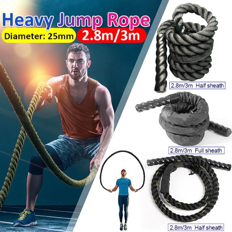 

25mm Fitness Heavy Jump Rope Crossfits Weighted Battle Skipping Ropes Power Training Improve Strength Building Muscle Fitness