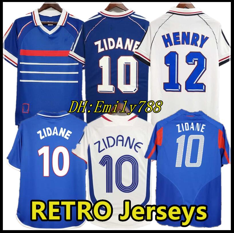 

1998 2002 RETRO jersey VINTAGE ZIDANE HENRY MAILLOT soccer jerseys 1996 2004 Football Jerseys shirt Trezeguet away finals 2006 white 2000, 2000 home