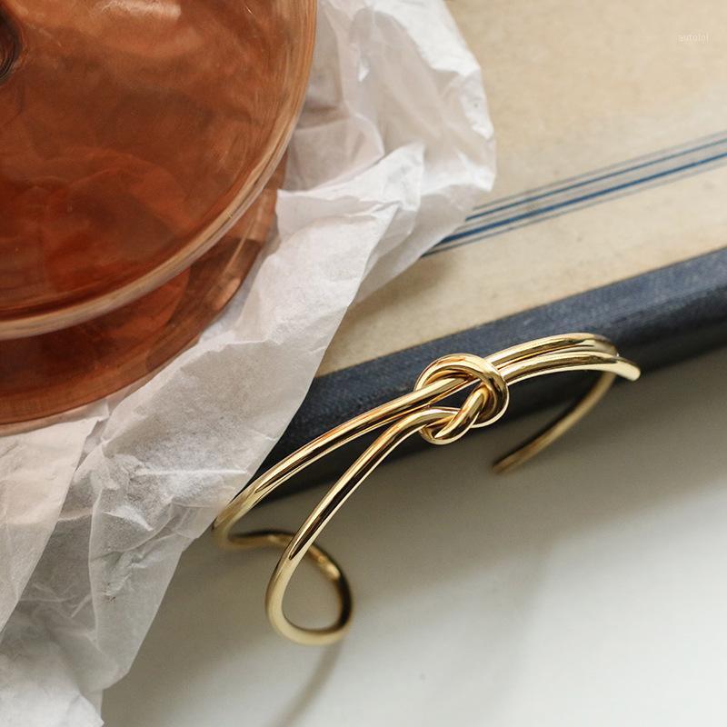 

Knot Double Line Bracelets Women Titanium Steel Color Plating Gold Color Jewelry Bracelet Femme Gift Gold Women Bracelet1