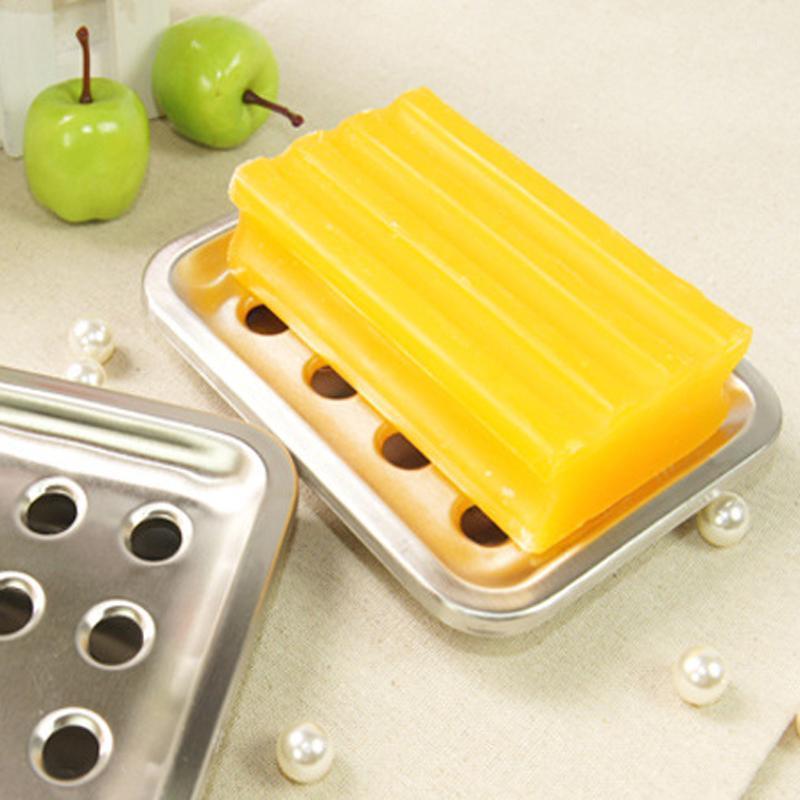 

2 Pcs/Set Stainless Steel Soap Box Soap Dishes Holder Bathroom Storage Rack Holder Set1