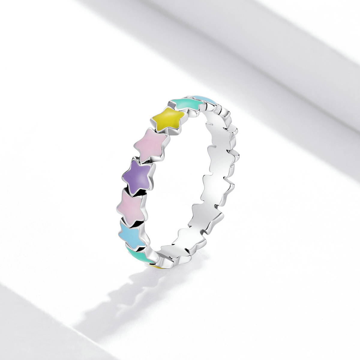 Original jewelry with side stones new color star Female Minority Design Star S925 Silver Ring-image-753491864