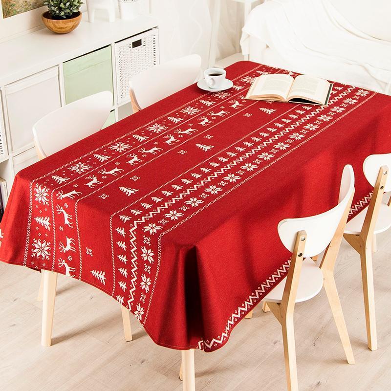 

Linen Tablecloth Refrigerator TV Tablecloth Cover Home Decorative Nordic Christmas Festive festivals 8520 Table decor1