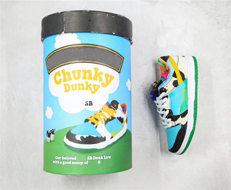 

Men Authentic Ben SB Jerrys Pro QS Low Chunky Dunky Shoes F&F Packaging White Lagoon Pulse Black University Gold Skateboard Outdoor Sneakers