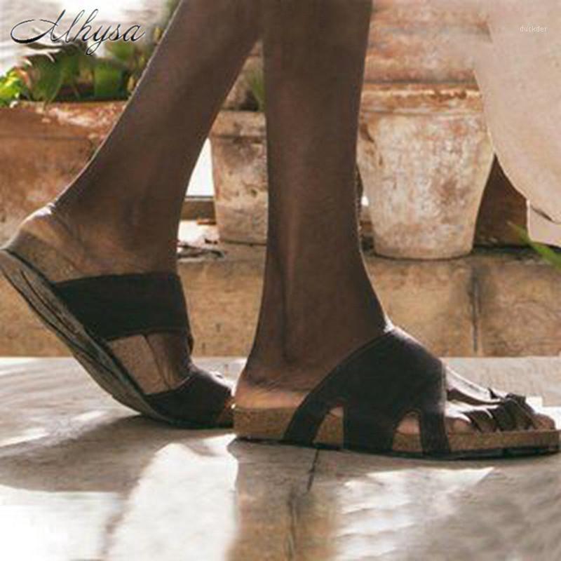 

2020 Autumn New Women's Slippers Fashion Beach Women's Slippers Black Flat-heeled Toe Casual Women Shoes Zapatos De Mujer D14041