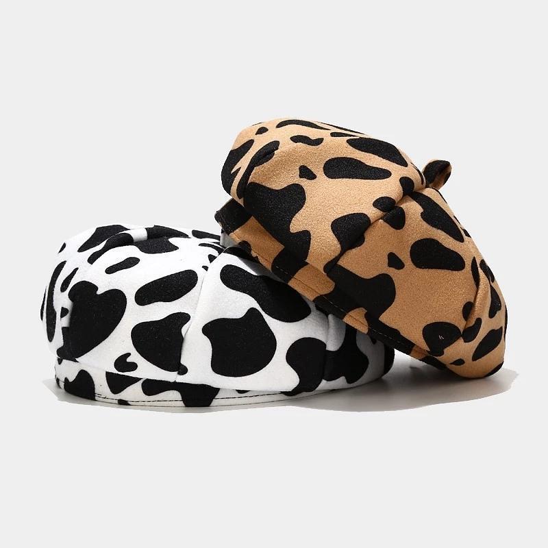 

New Hat Female New Retro Woolen Cow Beret Painter Hat Korean Version Outdoor Autumn Winter Warm Newsboy1, White