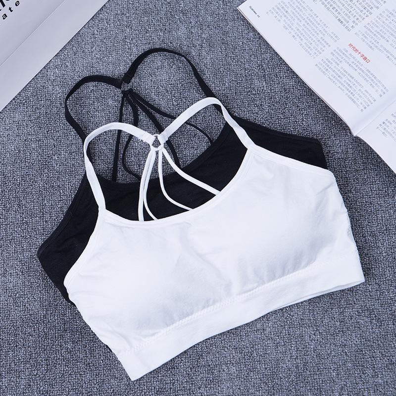 

Push Up Sports Bra Yoga Fitness Tops For Womens Gym Running Top Padded Bra Athletic Vest Underwear Shockproof Strappy Sports Top1, Black