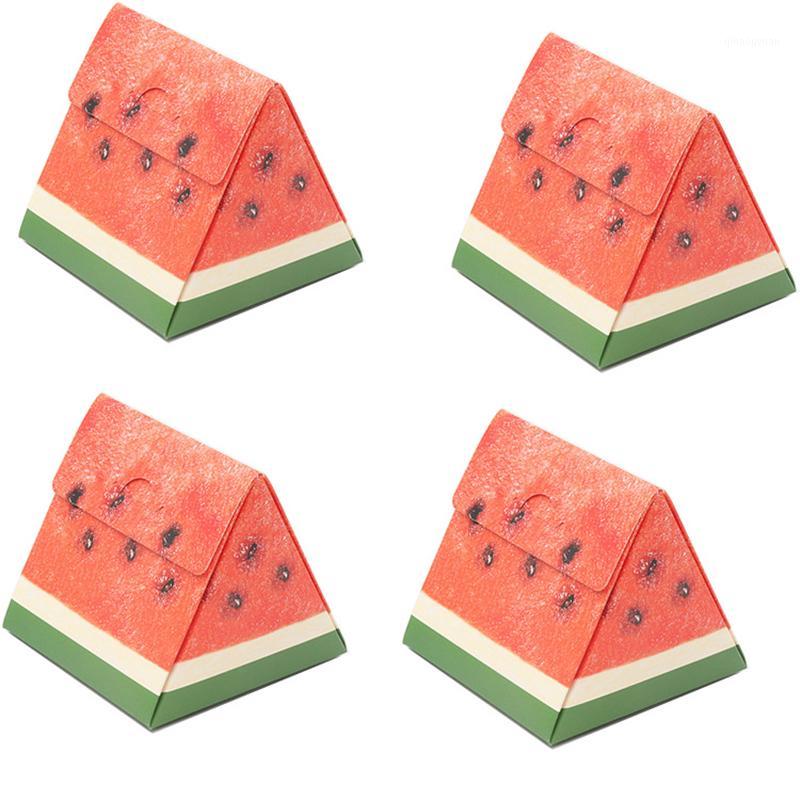 

20pcs Watermelon Three Prism Candy Box Red Wedding Decorations Birthday Hawaii Party Supplies New Year Favors Packaging Box1