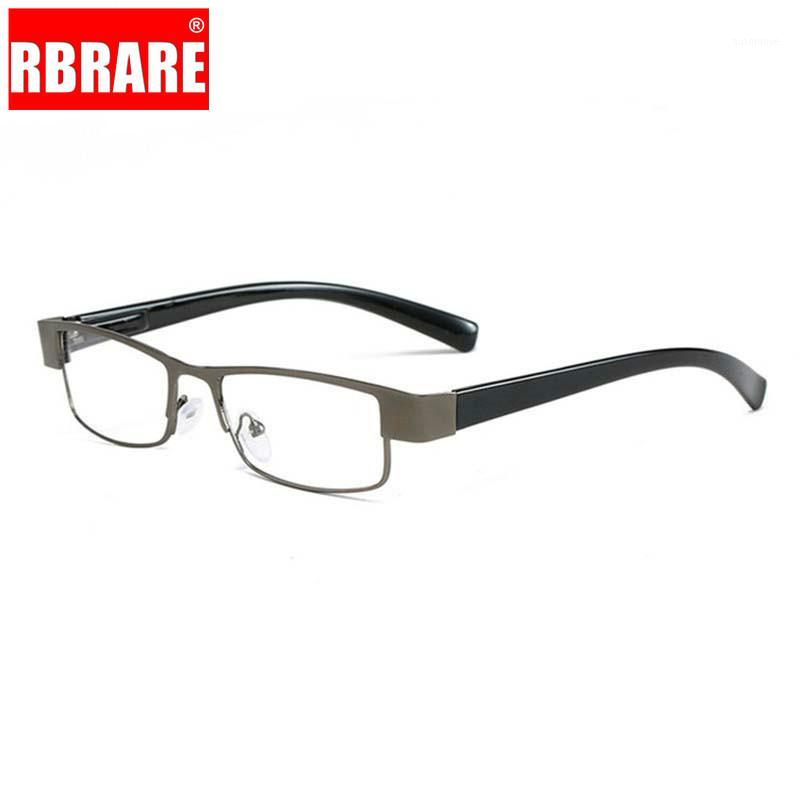 

RBRARE Metallic Square Reading Glasses Mens High End Clear Lens Retro Business Hyperopia Prescription Eyeglasses Old Man Oculos1