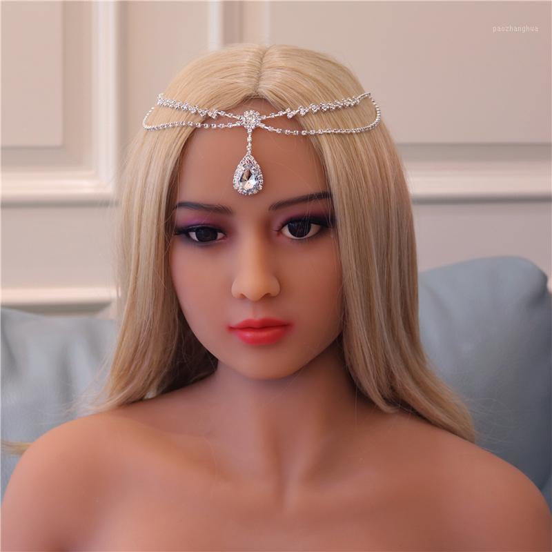 

Women Tassel Head Chains Hair Jewelry Bride Decor Boho Rhinestone Headbands Wedding Chain Clips & Barrettes, Golden;silver