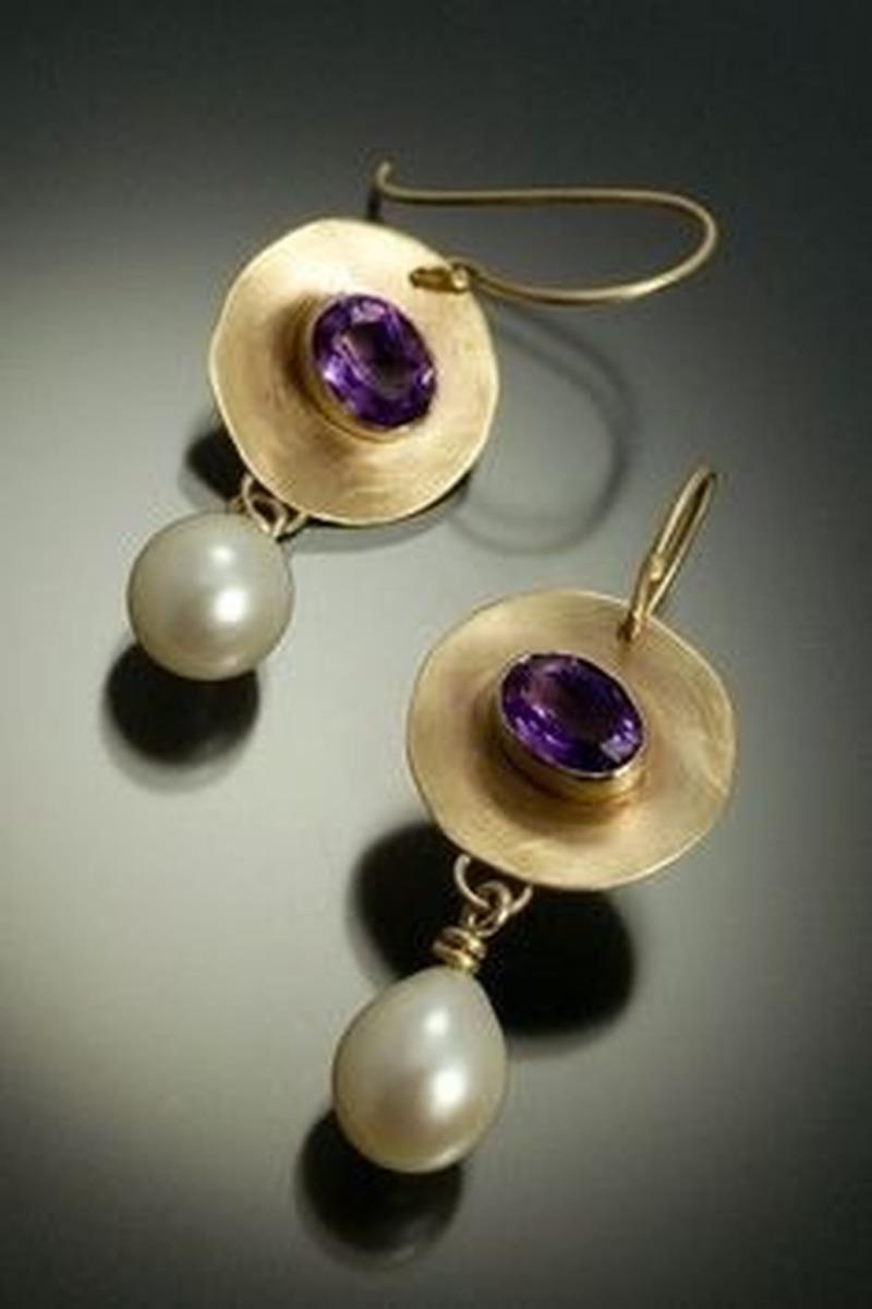 

Dangle & Chandelier Fashion Trend Gold Plated Inlaid Purple Stone Pendant Earrings Party Engagement Wedding Jewelry
