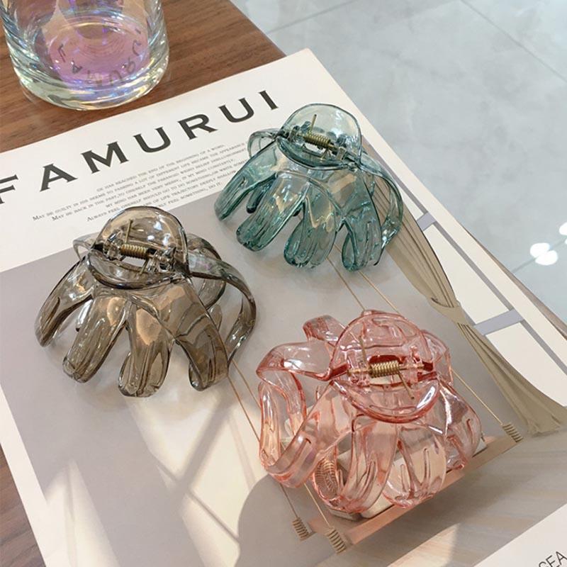 

2020 New Transparent Hair Crab Plastic Hair Clips Barrettes For Women Girls Hairpins Fashion Simple Accessories