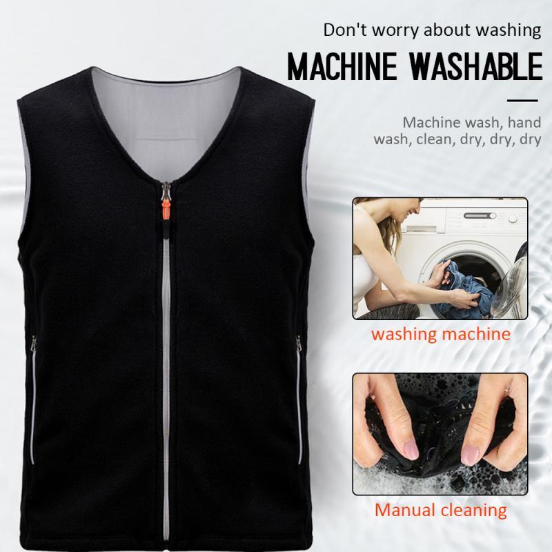 

Heated Vest Electric Coat USB Warm Heat Pad Winter Body Warmer Hiking Apparel graphene carbon fiber heating vest Unisex, Black