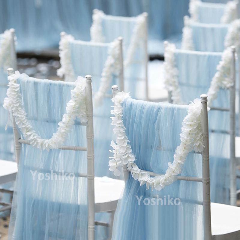 

100cm Artificial Hydrangea Blossom Vine Silk Flowers For Wedding Ceiling Decor Fake flower Garland Arch Ivy Diy Party Decor, Orange