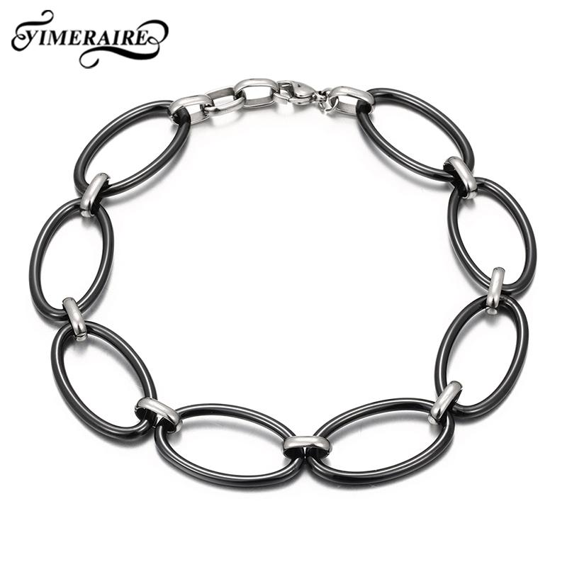 

Bracelet 2021 Trend Fashion Ceramic Oval Bracelet Health Never Fade Unusual Accessories For Men Women Anniversary Birthday Gifts