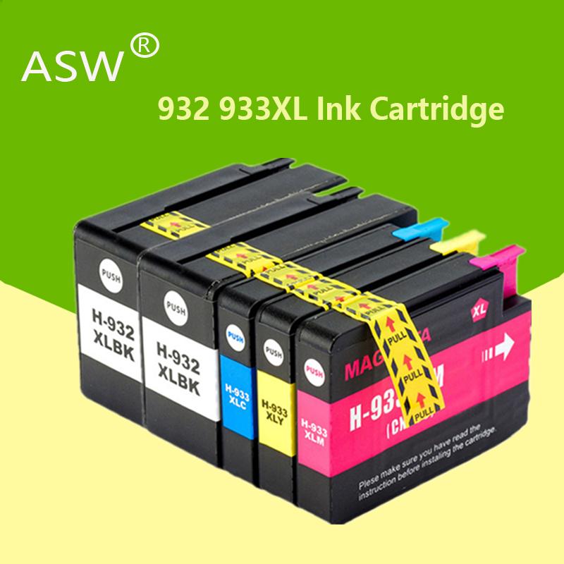 

ASW 5PK 932XL 933 for 932 933XL replacement Ink Cartridge for Officejet 6100 6600 6700 7110 7610 7612 Printer