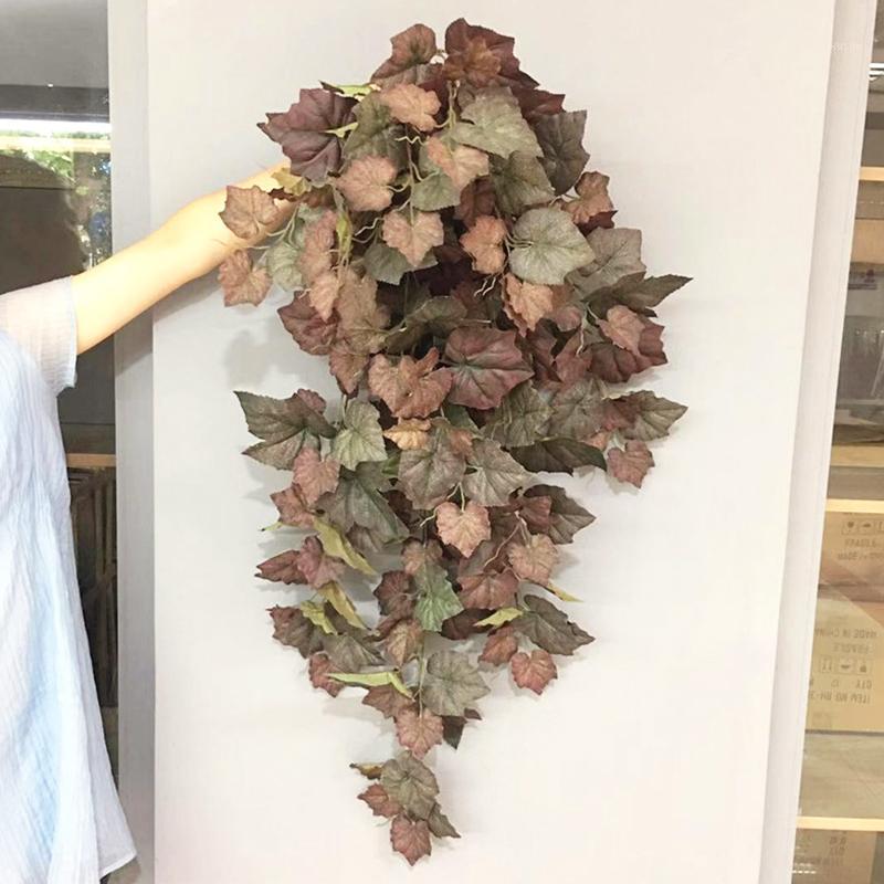 

Artificial vines wall hanging simulation vines branches ivy leaves home decoration plants autumn grape leaves1, Green