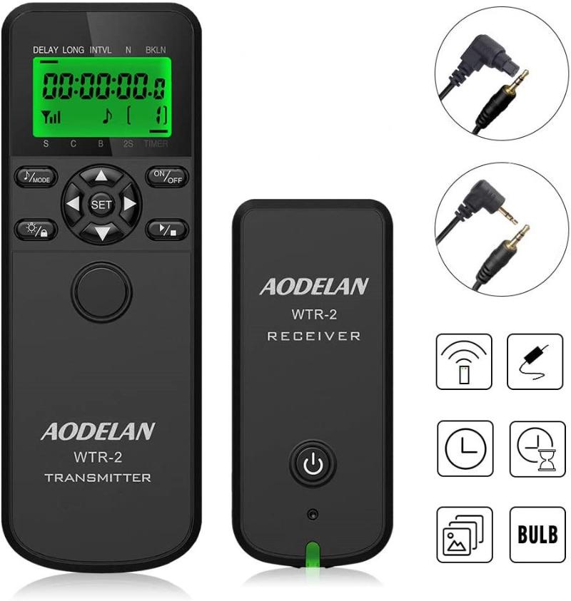 

AODELAN Camera Wireless Shutter Release Timer Remote Control for EOS R, ROS RP, 80D, 77D, 70D, 60D, 250D, 200D, 5D series
