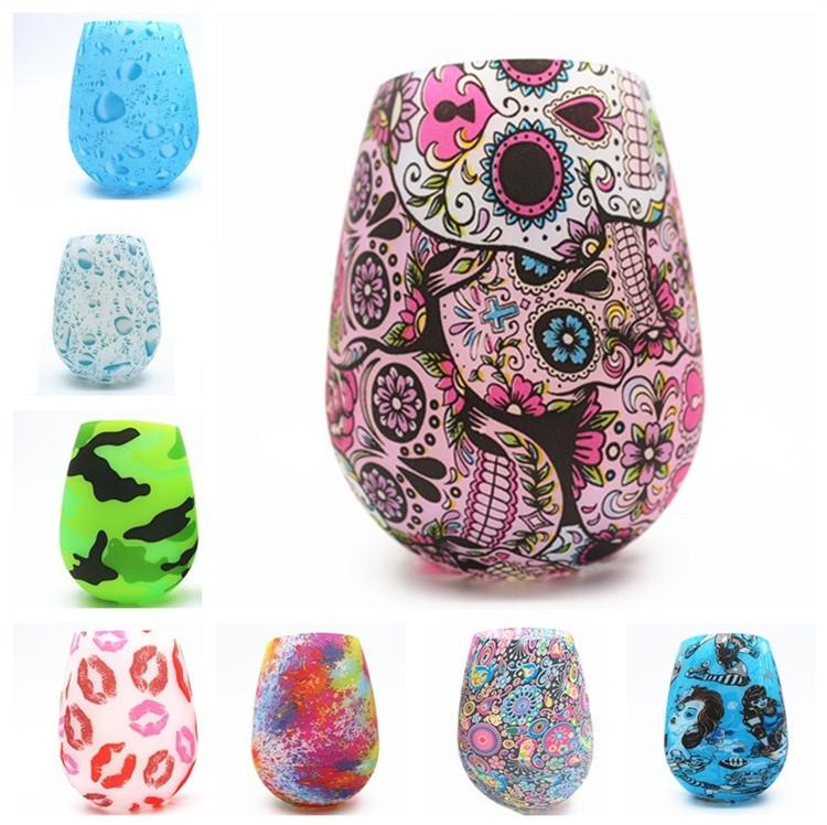 

Silicone Wine Glasses Bohemia National Skull Bubble Water Bottle Outdoor Party Beer Cups Whiskey Drinkware Free Ship DHD3930