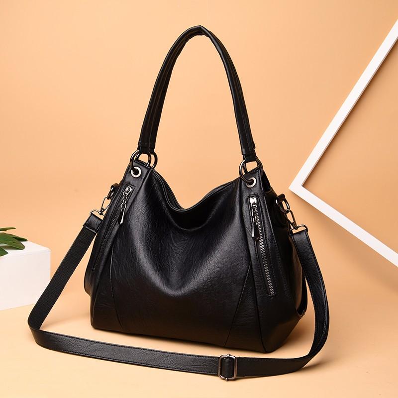 

Women's Bag Shoulder Bag Fashion Messenger 2021 New Luxury Women Shoulder Big Vintage Purse Large Handbag, Black