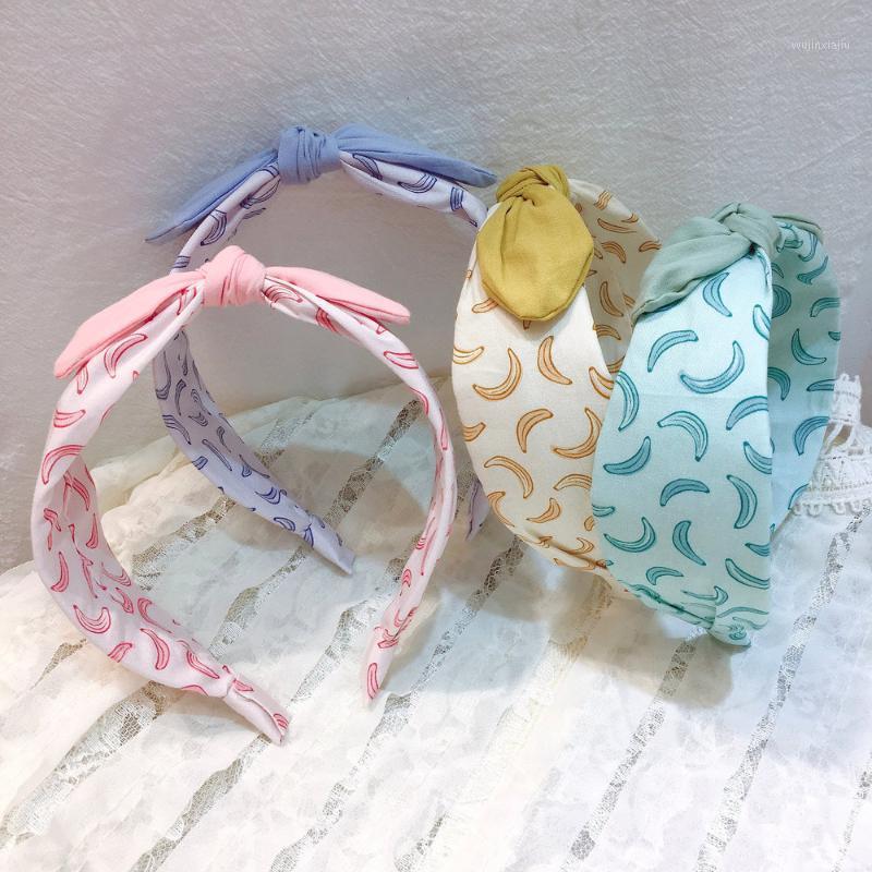 

Korea Style Sweet Simple Girl Headbands Fruit Color Banana Printing Ears Hairbands for Fashion Children Hair Accessories1