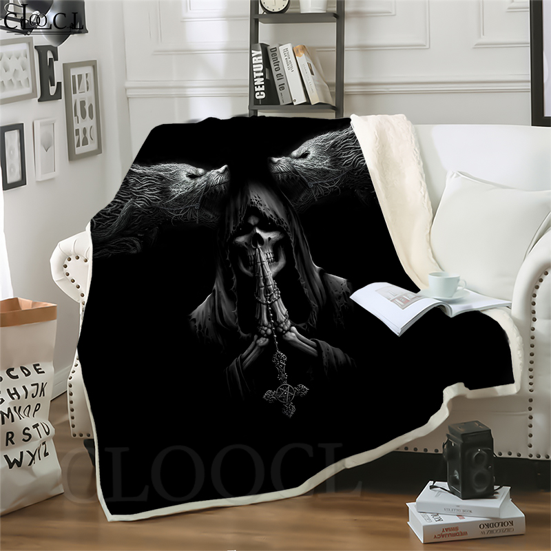 

CLOOCL Pirate Viking Totem 3D Print Hip-hop Style Air Conditioning Blanket Sofa Teens Bedding Throw Blankets Plush Quilt