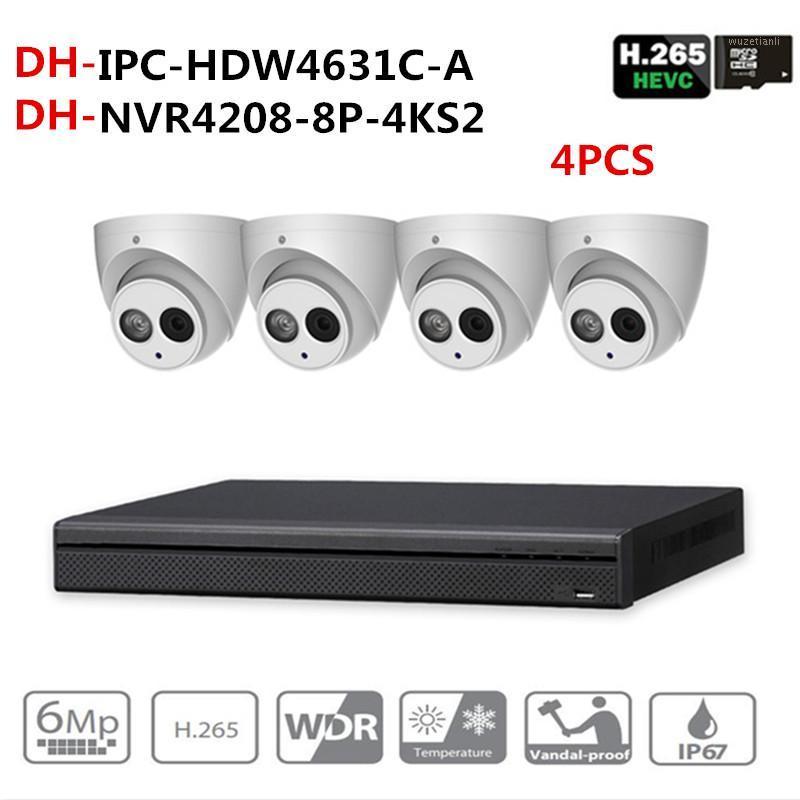 

Dahua original Security CCTV System 4pcs 6MP IP camera IPC-HDW4631C-A & 8POE 4K NVR NVR4208-8P-4KS2 Surveillance Security System1