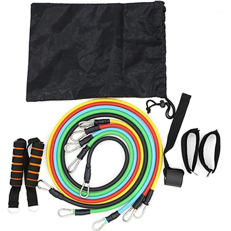 

Fitness Insanity Resistance Band Set 5 Stackable Exercise Bands with Waterproof Carrying Case Door Anchor Attachment Legs Ankle1