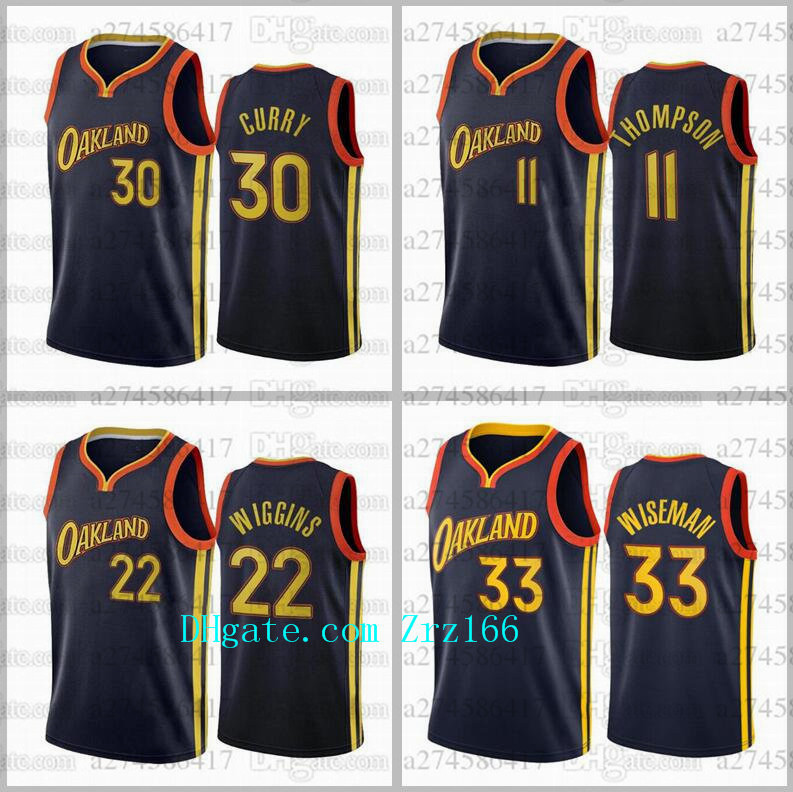 

Men basketball Golden State Warriors 30 Curry 11 Thompson 23 Green 22 Wiggins City 2020-21 Jersey, Black;red
