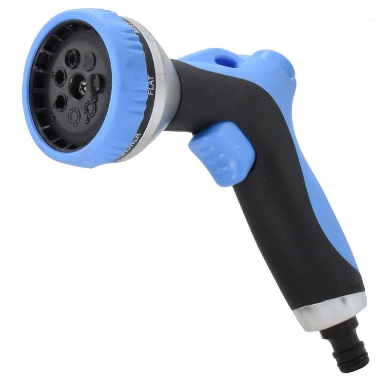 

Garden Hose Nozzle Watering Spray High Pressure Water Sprinkler With 8 Patterns for home use products #C1, Blue